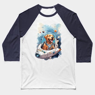 Golden Retriever in Space Baseball T-Shirt